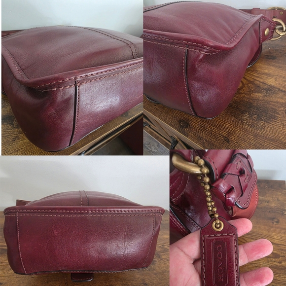 Bleecker Legacy Tattersall Flap Shoulder Bag 11419 Burgundy Oxblood - Picture 5 of 8